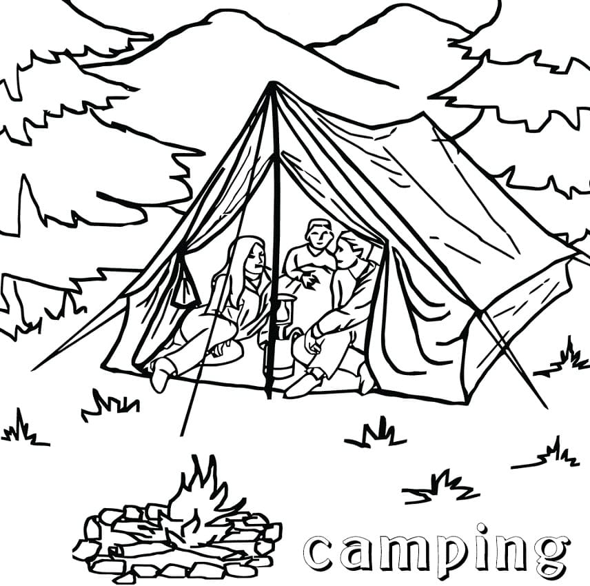 Free Camping coloring page - Download, Print or Color Online for Free Free steam games